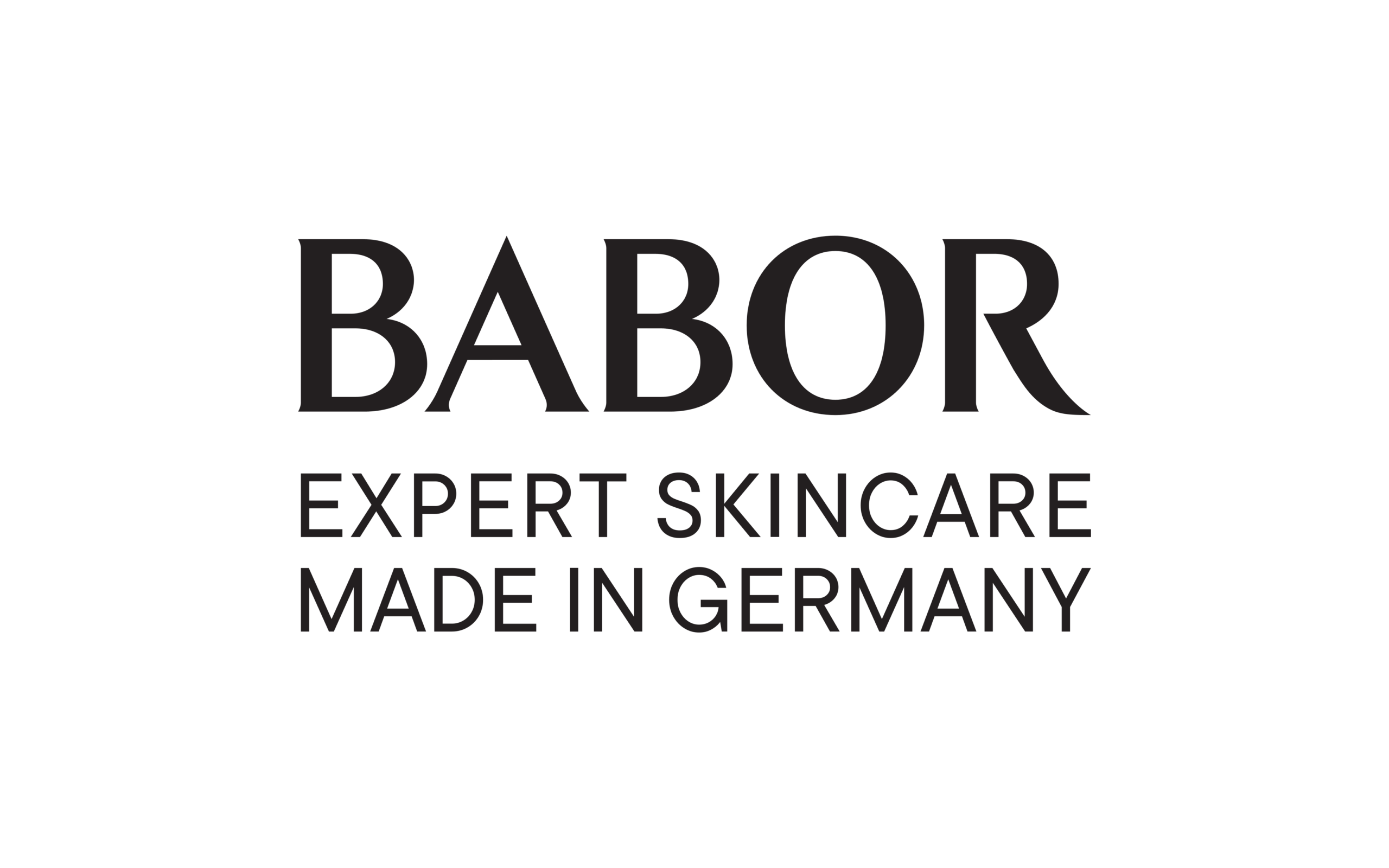 BABOR logo with the tagline 'EXPERT SKINCARE MADE IN GERMANY' in bold black typeface
